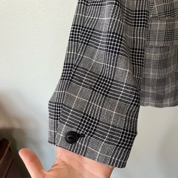 Rag & Bone Claudia Linen Blend Blazer in Blue Plaid Women’s Size 4 - Picture 8 of 16